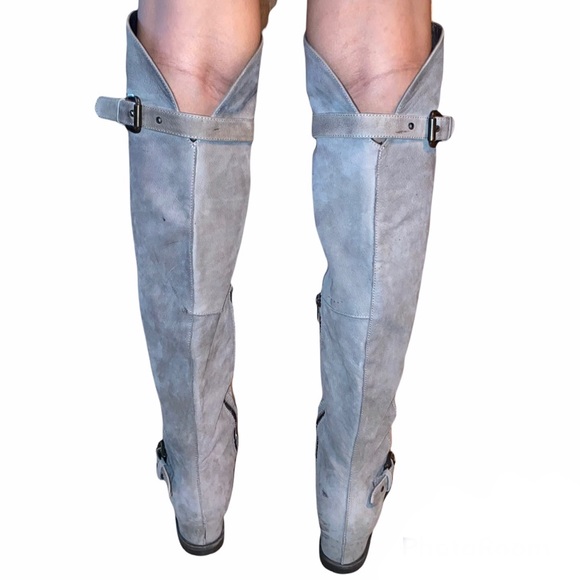 Napoleoni Knee-high Leather Hidden wedge Boots - Picture 6 of 8